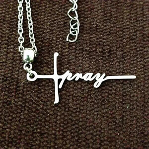 Pray God Jesus Cross Stainless Steel Necklace
